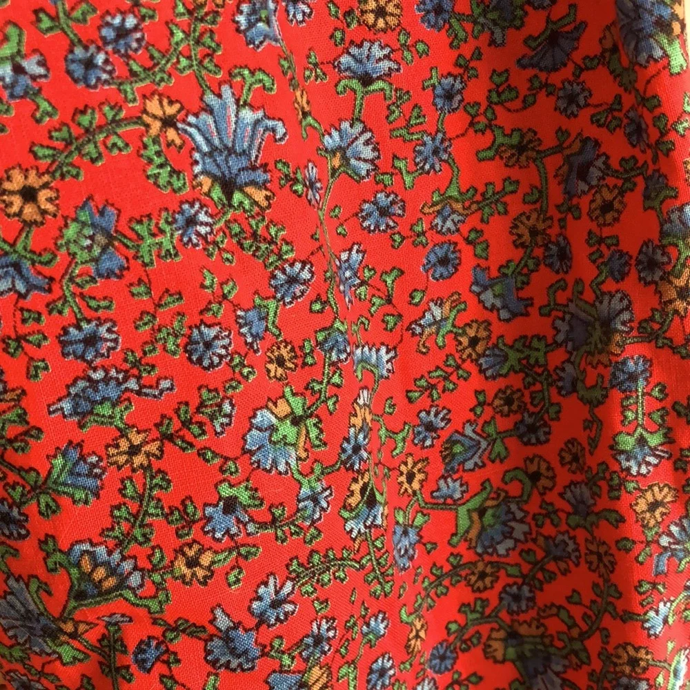 Vintage Red + Blue Flowered Frock - Picture 4 of 9